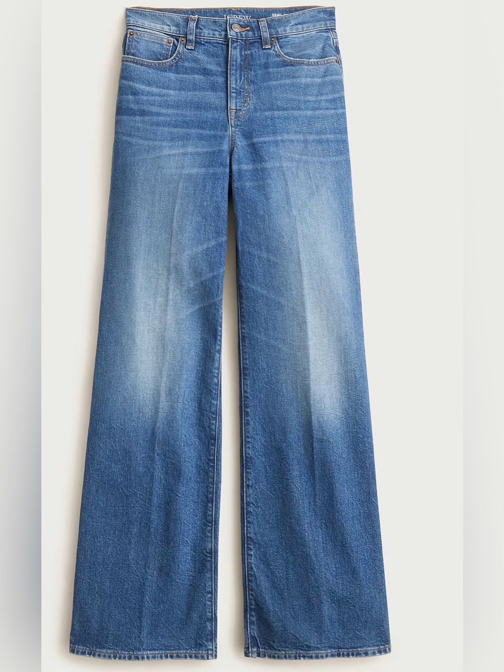 J.Crew NWT Denim Trouser Jean Charlotte Wash High Rise Wide Leg 30 Petite NEW